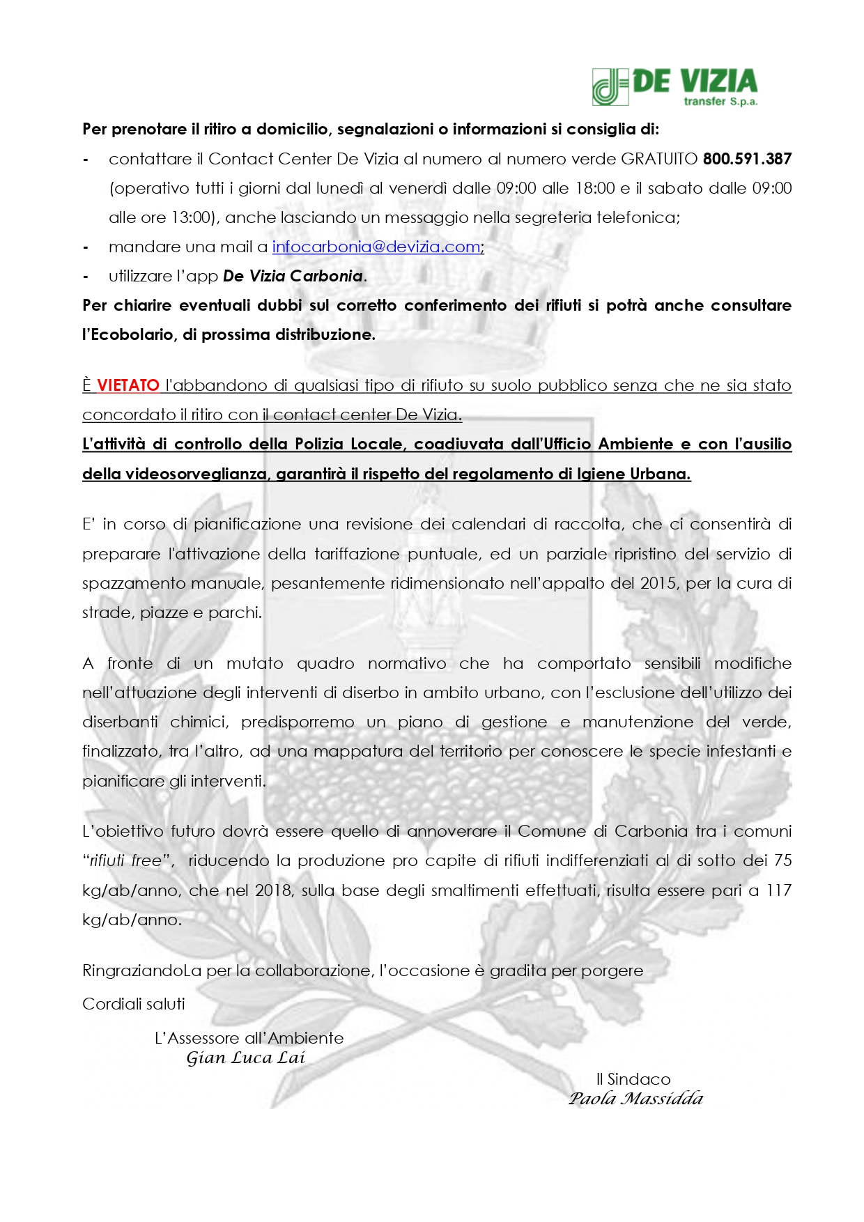 Comunicazione Amministrazione Utenze non domestiche Servizio Igiene Urbana page 0002 2