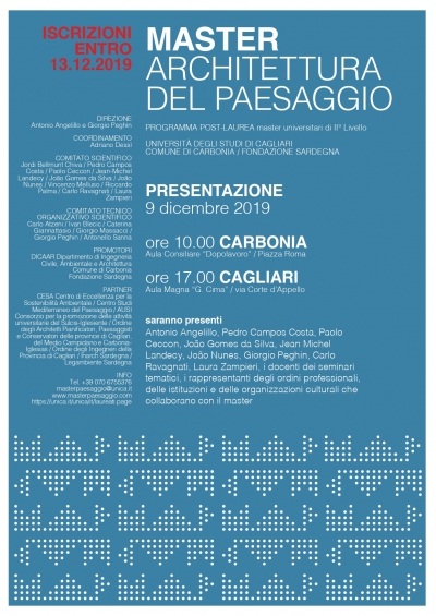 Un master universitario di II livello in &quot;Architettura del Paesaggio&quot; a Carbonia: lunedì 9 Dicembre la presentazione