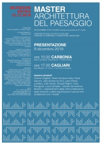 Un master universitario di II livello in &quot;Architettura del Paesaggio&quot; a Carbonia: lunedì 9 Dicembre la presentazione