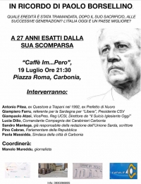 Domani alle ore 21.30 in piazza Roma un interessante convegno per ricordare Paolo Borsellino in occasione del 27° anniversario della Strage di via D’Amelio