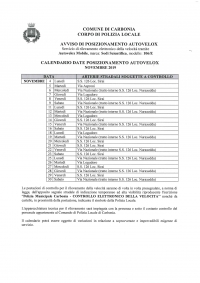 Calendario postazioni autovelox Novembre 2019