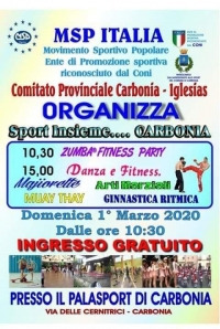 Domenica 1° Marzo al Palazzetto dello Sport di via delle Cernitrici va in scena la decima edizione di &quot;Sport insieme...Carbonia&quot;