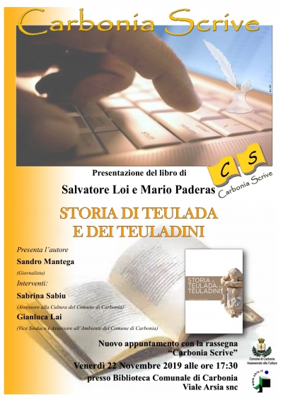 Venerdì 22 Novembre alle ore 17.30 la presentazione del libro &quot;Storia di Teulada e dei Teuladini&quot;