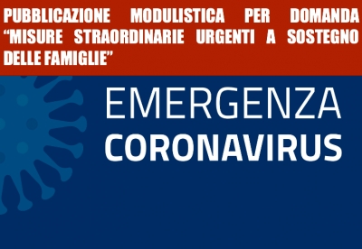 Avviso pubblico: erogazione &quot;Misure straordinarie urgenti a sostegno delle famiglie per fronteggiare l&#039;emergenza economico-sociale derivante dalla pandemia SARS-CoV-2&quot;