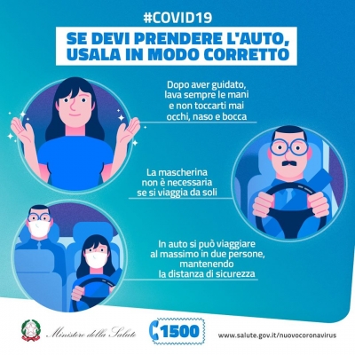 Covid-19, il corretto utilizzo dell&#039;automobile: in quante persone si può viaggiare? occorre utilizzare la mascherina?