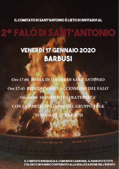 Chiusura del traffico a Barbusi in occasione del 2° Falò di Sant&#039;Antonio Abate venerdì 17 Gennaio 2020