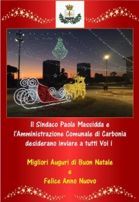 Il Sindaco Paola Massidda e l&#039;Amministrazione Comunale di Carbonia augurano a tutti voi buone feste