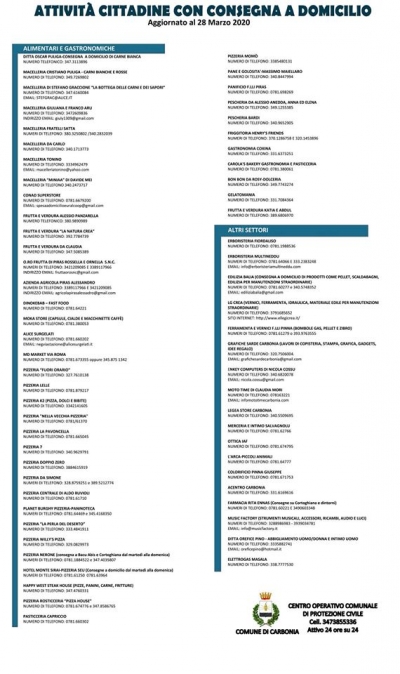 Covid-19, “Resta a casa”: elenco delle attività cittadine che offrono servizi di consegna a domicilio
