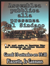 Abbattimento barriere architettoniche e misure di traffic calming: domani, giovedì 10 Settembre alle ore 18.30, l&#039;Amministrazione Comunale incontra i cittadini di Is Gannaus