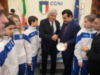 L&#039;assessore Valerio Piria premiato dal Coni con la ciotola per la benemerenza dello sport