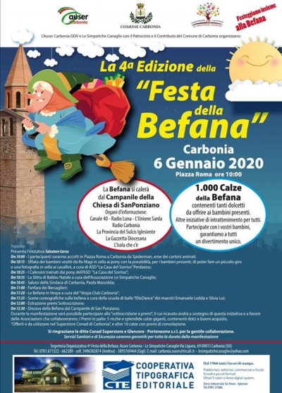 Siete pronti? Lunedì 6 Gennaio arriverà la befana e si calerà dal campanile di San Ponziano portando con sé 1000 calze da distribuire gratuitamente ai nostri bambini