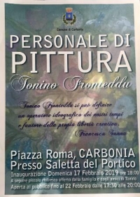 DOMENICA 17 FEBBRAIO ALLE ORE 18 NELLA SALETTA DEL PORTICO L’INAUGURAZIONE DELLA MOSTRA PERSONALE DI PITTURA DI TONINO FRONTEDDU