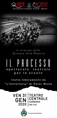 Venerdì 31 Gennaio alle ore 11 al Teatro Centrale lo spettacolo &quot;Il Processo&quot; per gli studenti delle scuole secondarie di primo e secondo grado