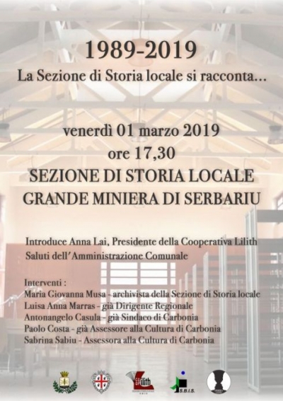 30 ANNI (1989-2019): BUON COMPLEANNO ALLA SEZIONE DI STORIA LOCALE DI CARBONIA