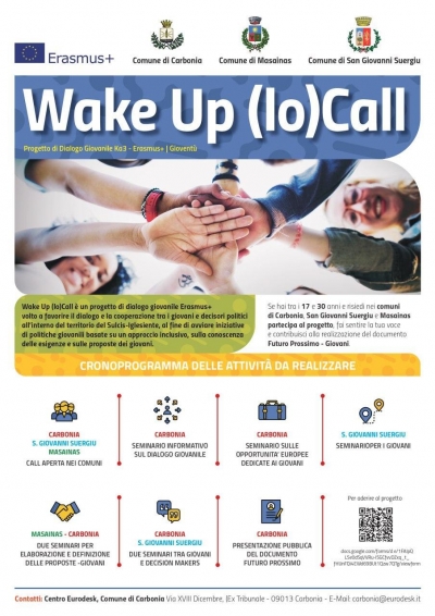 Venerdì 2 Ottobre alle ore 15.30 in sala polifunzionale al via il progetto di dialogo strutturato giovanile Wake Up (Lo)Call