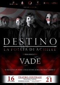 Sabato 16 Novembre alle ore 21 al Teatro Centrale lo spettacolo “Destino, la Follia di Achille”, il racconto in musica degli ultimi giorni dell’eroe omerico