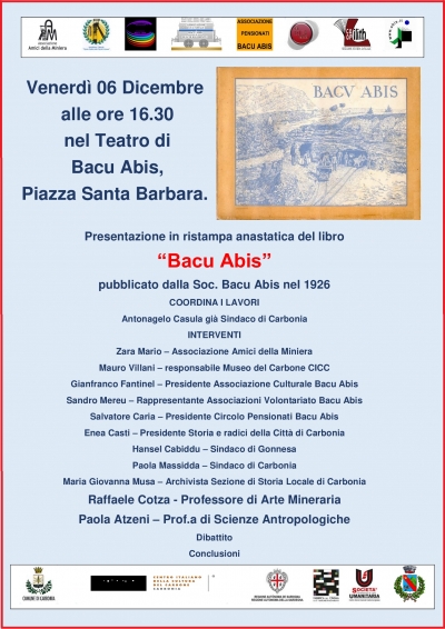 Venerdì 6 Dicembre alle ore 10.30 la presentazione del libro &quot;Bacu Abis&quot;