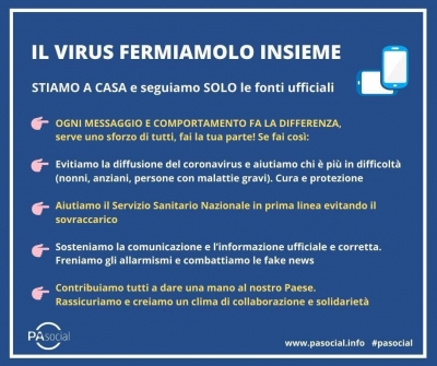 Covid-19: stop fake news, affidiamoci sempre alle fonti ufficiali